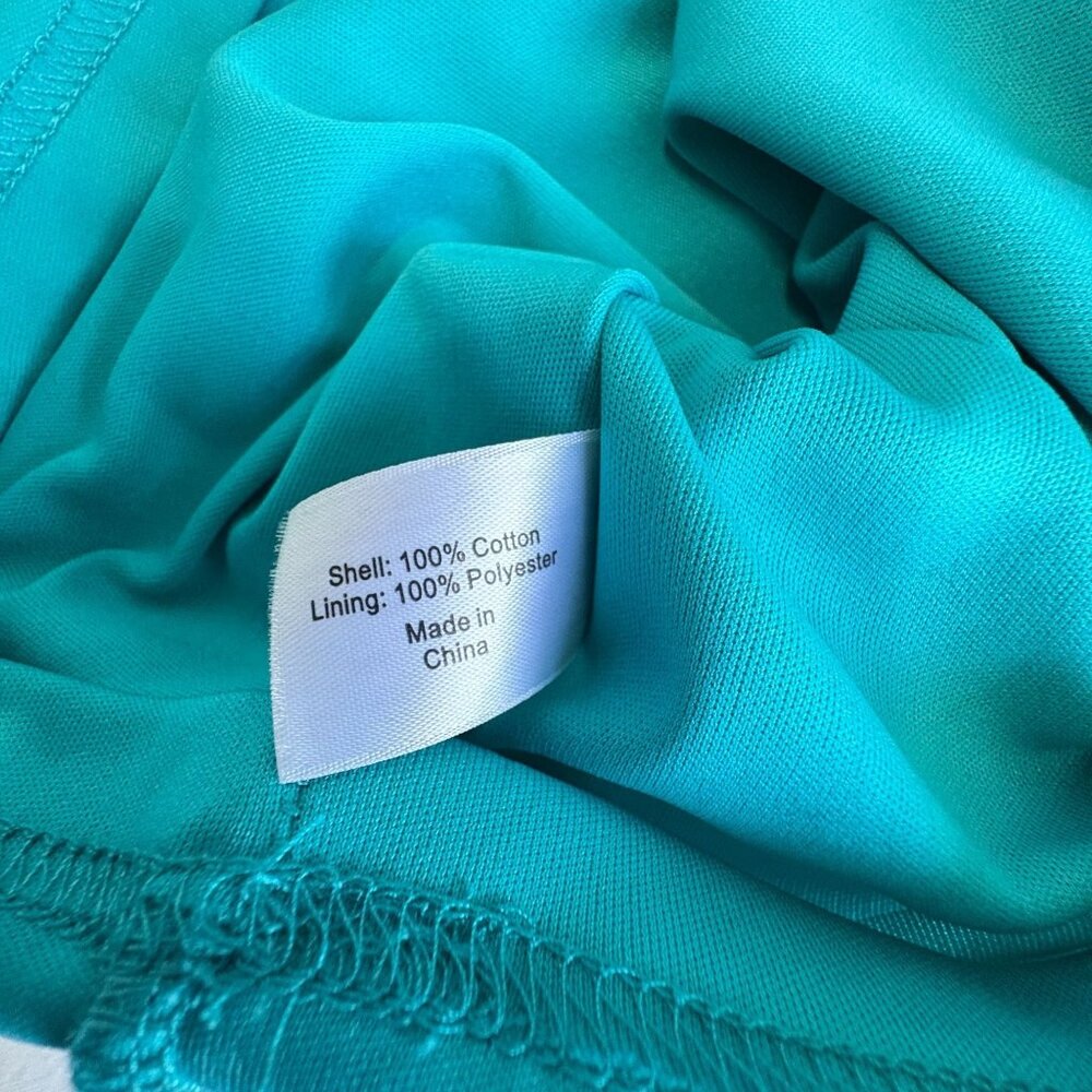Lane Bryant Boho Tunic Dress Plus Size 26/28 Teal With Crochet Accents Lined - Picture 7 of 11